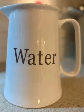 Grace Teaware Water Pitcher White Ceramic Farmhouse Kitchen Beverage 8in